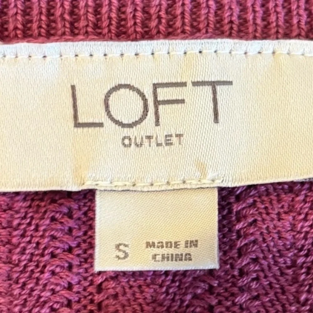 LOFT Outlet Ribbed Knit Tank Top Purple Pink Red Coral Striped Chevron Size S